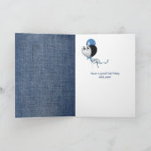 ブルーデニムの誕生日キリン カード (内部)