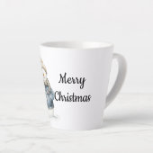 ブルーデニムの雪だるまクリスマス カフェラテマグ (右アングル)