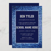 ブルーデニムアンドネイビーブルートランクパーティの招待状 招待状 (正面/裏面)