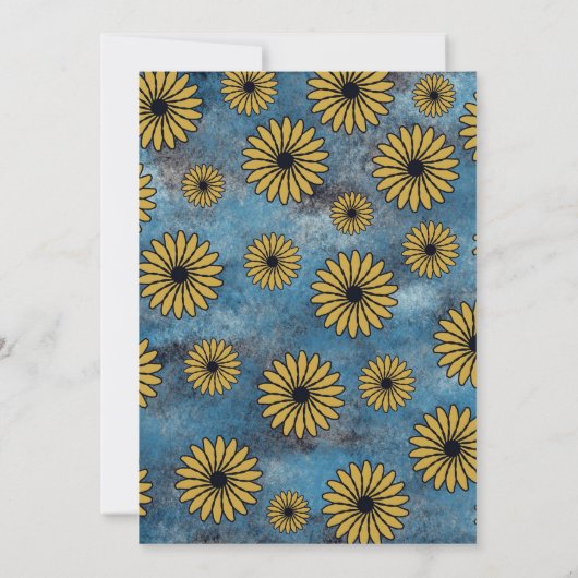 ブルーデニムイエローフローラカレッジトランクパーティー 招待状 (裏面)