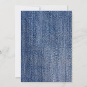 ブルーデニムカウボーイまたは女性のカーボーイ性別がパーティーを明かす 招待状 (裏面)