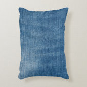 ブルーデニムジーンズのテクスチャを閉じる アクセントクッション (正面(垂直))