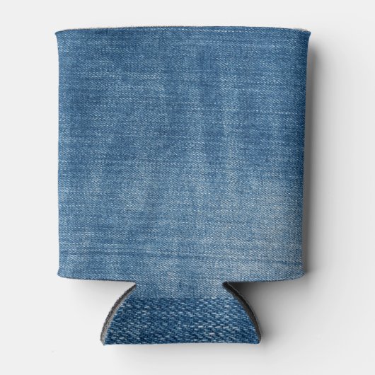 ブルーデニムジーンズのテクスチャを閉じる 缶クーラー (正面)