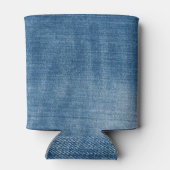 ブルーデニムジーンズのテクスチャを閉じる 缶クーラー (裏面)