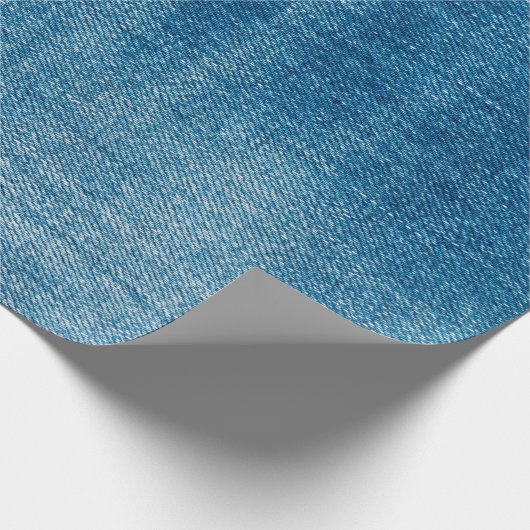 ブルーデニムジーンズのテクスチャーがクローズアップ。ブルーデニムジャン ラッピングペーパー (角)