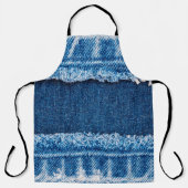 ブルーデニムジーンズの生地のテクスチャ エプロン (正面)