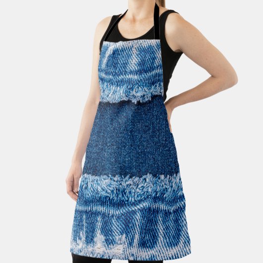 ブルーデニムジーンズの生地のテクスチャ エプロン (インサイチュ)