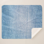 ブルーデニムジーンズの生地 シェルパブランケット (正面(横))