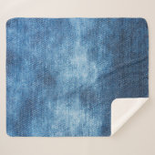 ブルーデニムジーンズの生地 シェルパブランケット (正面(横))