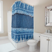 ブルーデニムジーンズの生地 シャワーカーテン (インサイチュ)