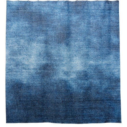 ブルーデニムジーンズの質感 シャワーカーテン (正面)