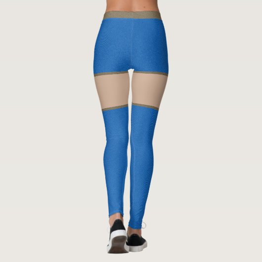 ブルーデニムジーンズショーツスキンタイツ&ライトブーツ レギンス (裏面)