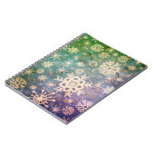 ブルーデニムタイダイのスノーフレーク ノートブック (左側)