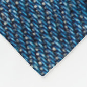 ブルーデニムテクスチャクローズアップショット フリースブランケット (角)