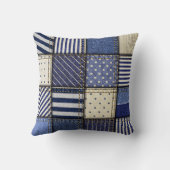 ブルーデニムパッチワーク クッション (裏面)