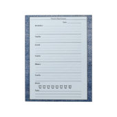 ブルーデニムフードジャーナル – 簡単日食日記No ノートパッド (回転)