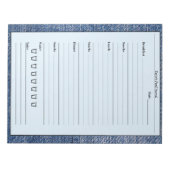 ブルーデニムフードジャーナル – 簡単日食日記No ノートパッド (正面)