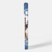 ブルーデニムホワイトレース写真友達家族 Case-Mate iPhoneケース (裏面 / 左)