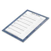 ブルーデニムミールプランナー |トレンディー食料品一覧 ノートパッド (アングル)