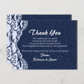ブルーデニムレースの国のウェディング感謝していユー ポストカード (正面/裏面)