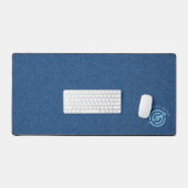 ブルーデニム生地のテクスチャカスタムタイポグラフィ デスクマット (キーボード&マウス)