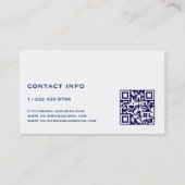 ブルーデニム生地テクスチャQRコード 名刺 (裏面)