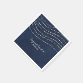 ブルーデニム&ダイアモンズスパークルきらきら光るバースデーパーティー スタンダードカクテルナプキン (角)