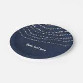 ブルーデニム&ダイアモンズスパークルきらきら光るバースデーパーティー ペーパープレート (アングル)