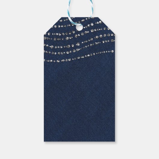 ブルーデニム&ダイアモンズスパークルブリングパーティー ギフトタグ (裏面)