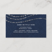 ブルーデニム&ダイヤモンドフェイクスパークルきらきら光る 名刺 (裏面)