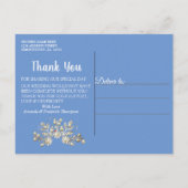 ブルーデニム、レースとアイボリーパール 案内ポストカード (裏面)