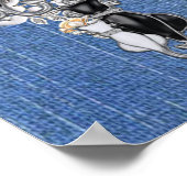 ブルーデニム、レース、コスチュームジュエリー ポスター (角)