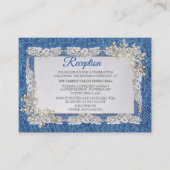 ブルーデニム、レース、コスチュームジュエリー&子猫 エンクロージャーカード (正面)