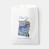 ブルーデニム、レース、コスチュームジュエリー&子猫 フェイバーバッグ (正面)