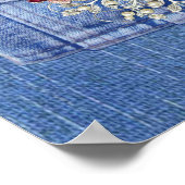 ブルーデニム、レース、コスチュームジュエリー&子猫 ポスター (角)