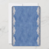 ブルーデニム、レース、コスチュームジュエリー 招待状 (裏面)