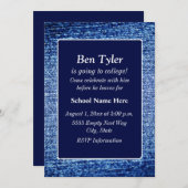 ブルーデニム – 見る"オフから大学"招待状 招待状 (正面/裏面)