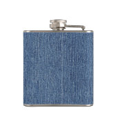 ブルーデニム、赤と白のチェック、大イニシャル6oz フラスク (裏面)