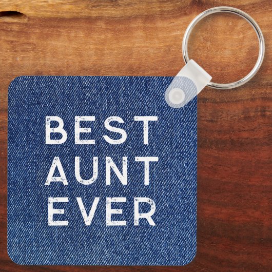 ブルーデニ最高のム叔母の写真 キーホルダー (裏面)