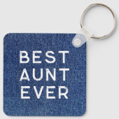 ブルーデニ最高のム叔母の写真 キーホルダー (裏面)