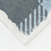 ブルーデニ素朴ムバッファロープレイド4フォトドッグラージ フリースブランケット (角)