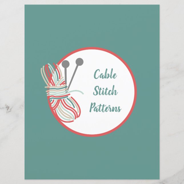 ブルーデバイダーページ編み物パターンバインダーインデックス (正面)