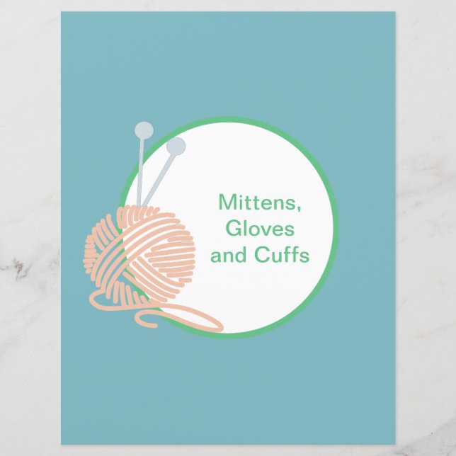 ブルーデバイダーページ – 編み物パターンバインダー挿入 (正面)