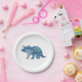 ブルーデュノシルエットトリケラトプス紙プレート ペーパープレート (パーティー)