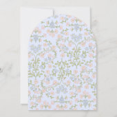 ブルーデリケートヴィンテージフローラバニーベビーシャワー 招待状 (裏面)