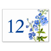 ブルーデルフィニウムの花結婚アート テーブルナンバー (正面)