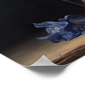 ブルーデルフィニウムフラワーズアートプリントポスター ポスター (角)