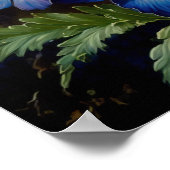 ブルーデルフィニウムフラワーズアートプリントポスター ポスター (角)