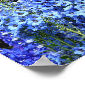 ブルーデルフィニウムフローラフラワーズガーデン自然 ポスター (角)