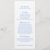 ブルーデルフィニウム結婚アートのディナーメニュー メニュー (裏面)